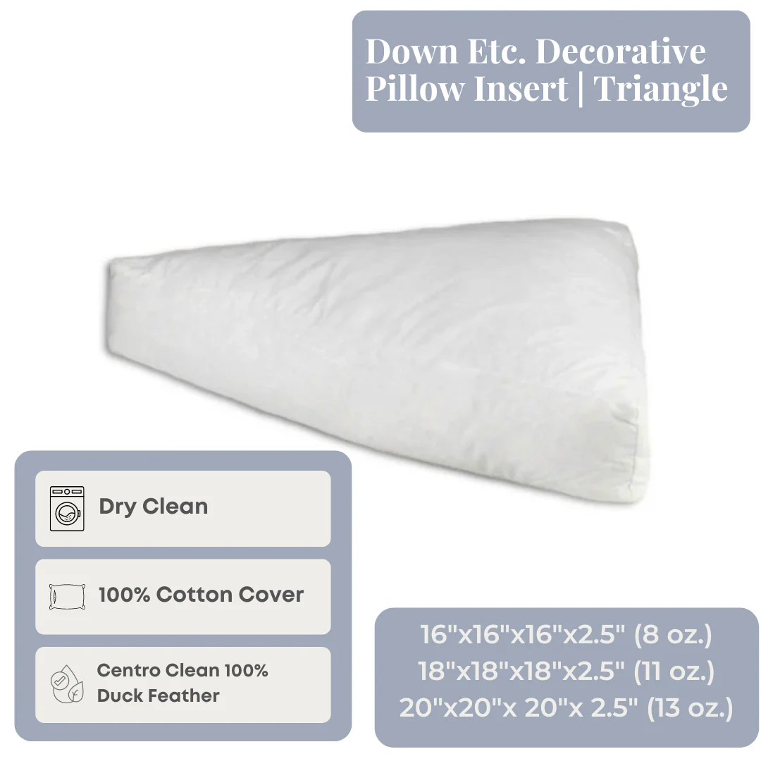 Down Etc. Decorative Pillow Insert | Triangle - Image 2