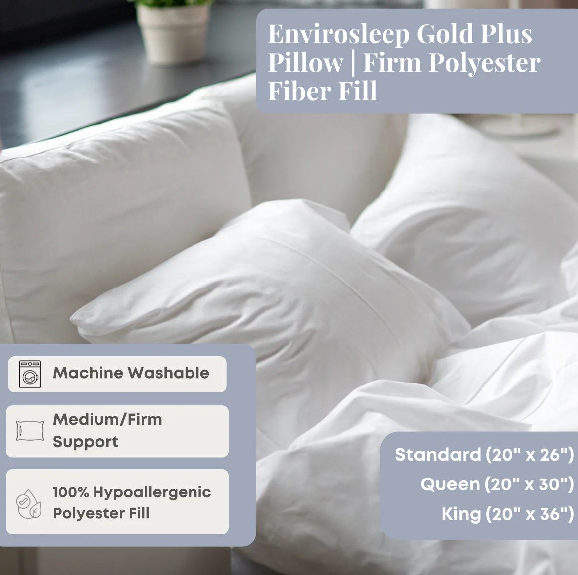 Envirosleep Gold Plus Pillow | Firm Polyester Fiber Fill - Image 10